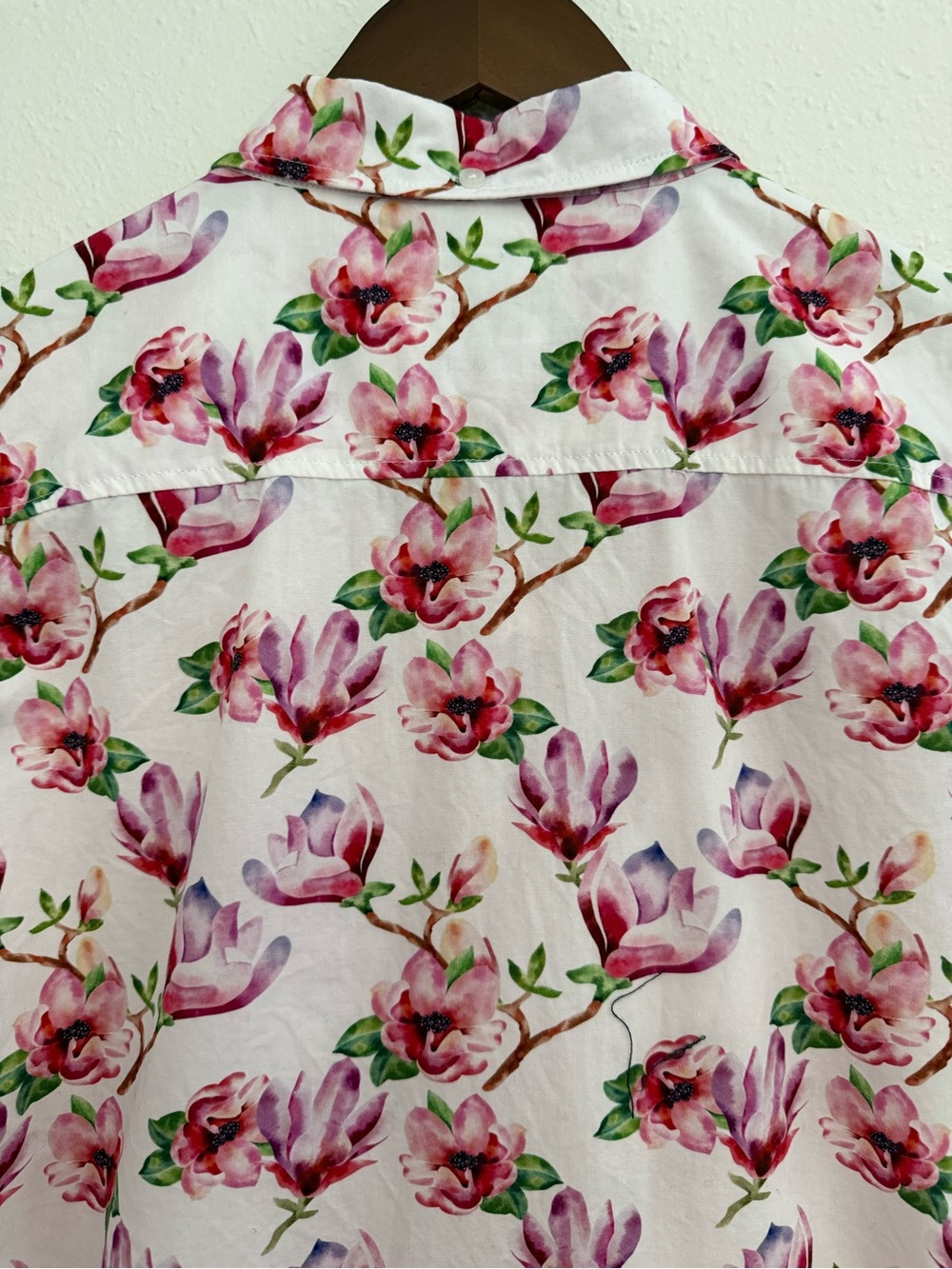 Public Art Magnolia Print Short Sleeve Shirt Medium - Picture 5 of 5